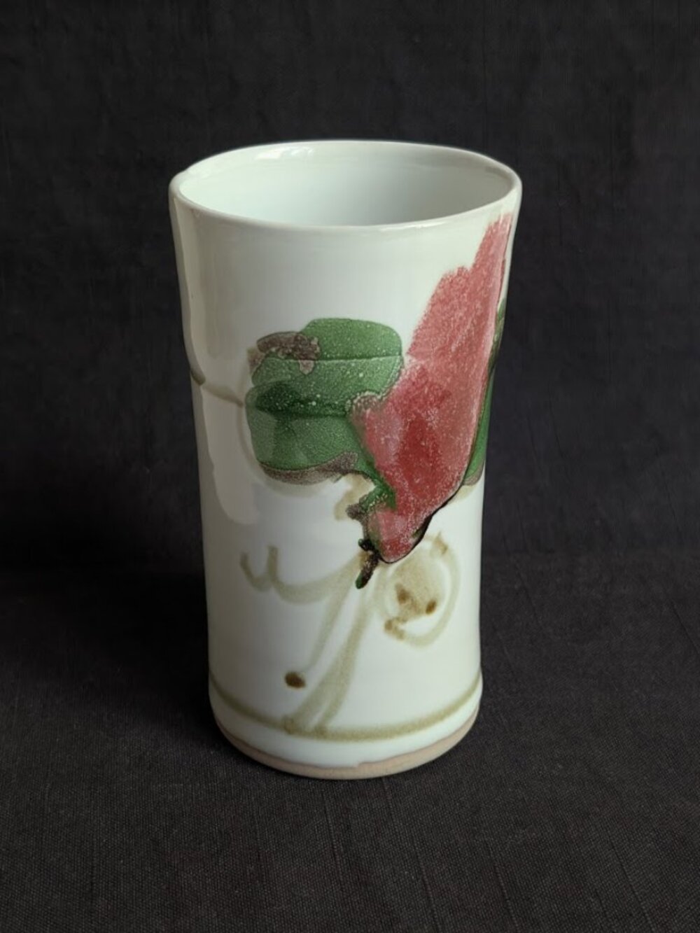 Chappelle Art Pottery Vase/ Pen Holder Signed Studio Art 5.4" Tall